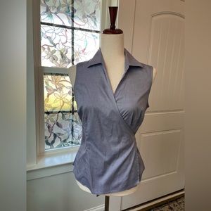 Brooks Brothers Cotton Wrap Tie Sleeveless Shirt, Women’s Size 6